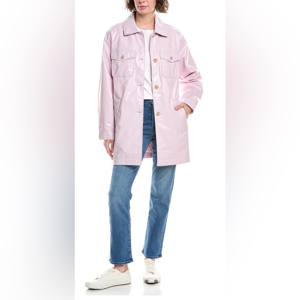Jane Post Beautiful Light Pink Belted Trench Coat. Size Small New with Tags